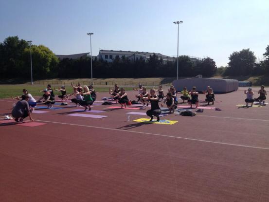 Lucyoga class at the London Rockin' Rollers bootcamp