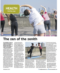 Image of the feature on Lucyoga in the Southwark Weekender newspaper