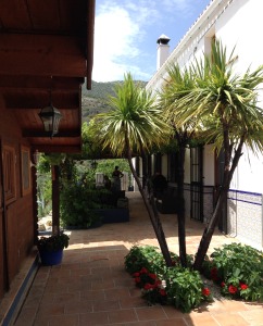 One of the courtyards in the yoga retreat villa, Periana, Spain
