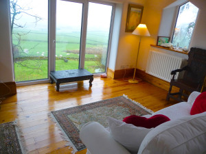 The panorama lounge in The Healthy Home near Skipton, venue for the Lucyoga Yoga and Walking Holiday in Yorkshire 31 August - 3 September 2017